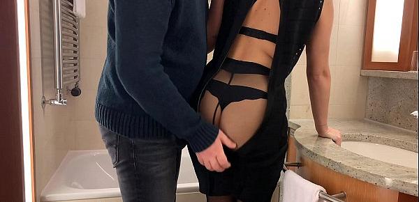  tinder date slut, hotel room fuck in pantyhose and high heels
